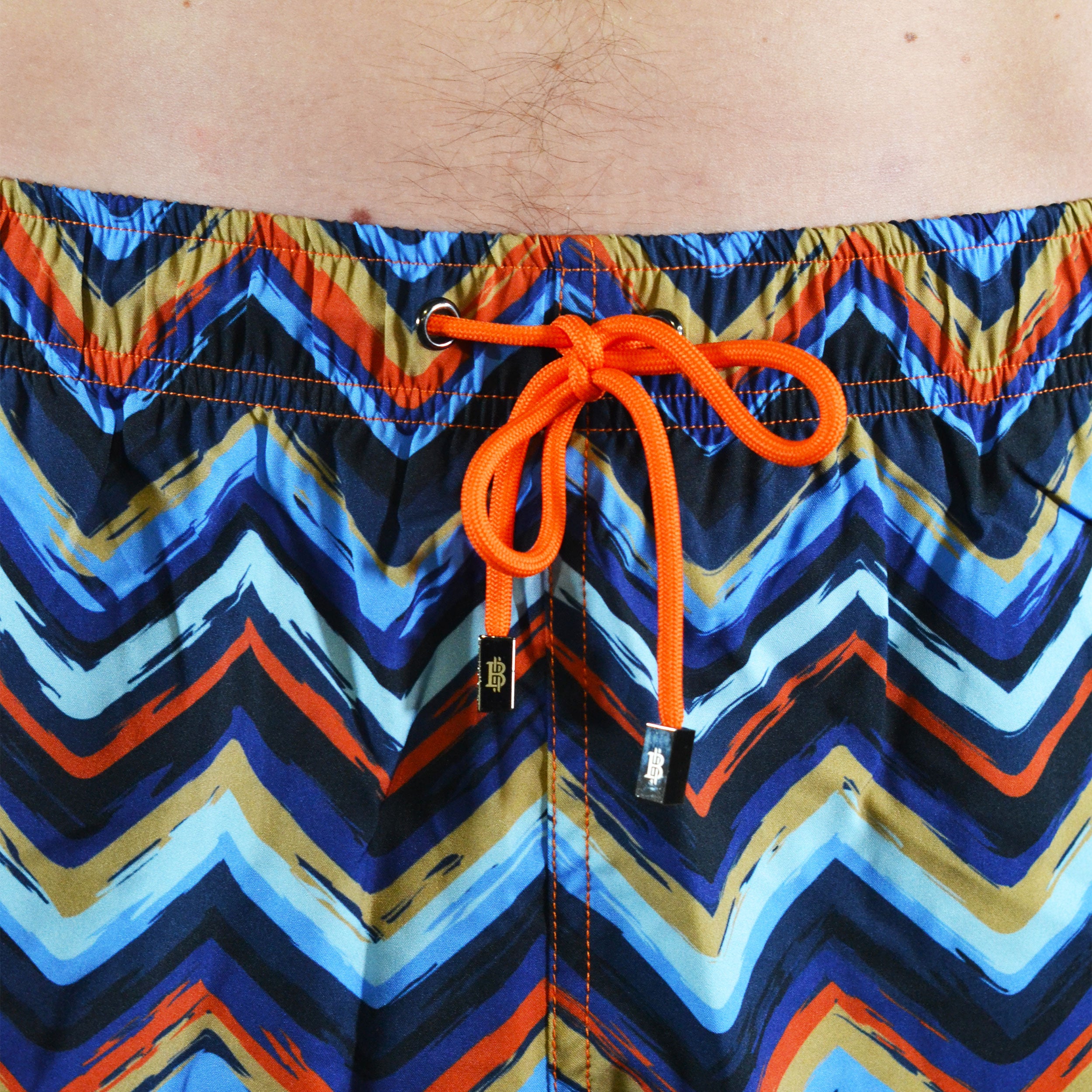 Brush Zig Orange Men s Swim Short Moda Bandidos