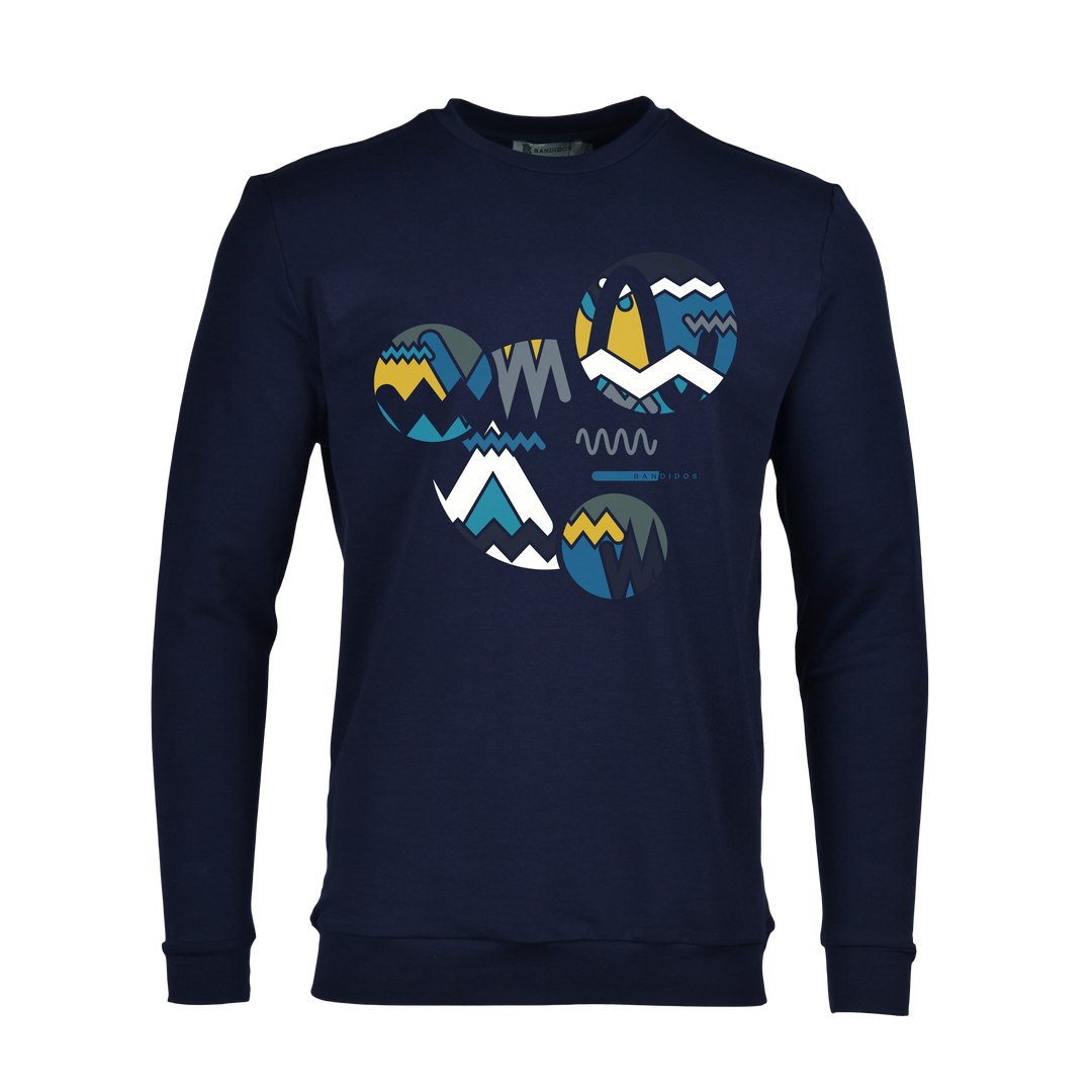 Oscillate Circles Teal - Men's Sweatshirt