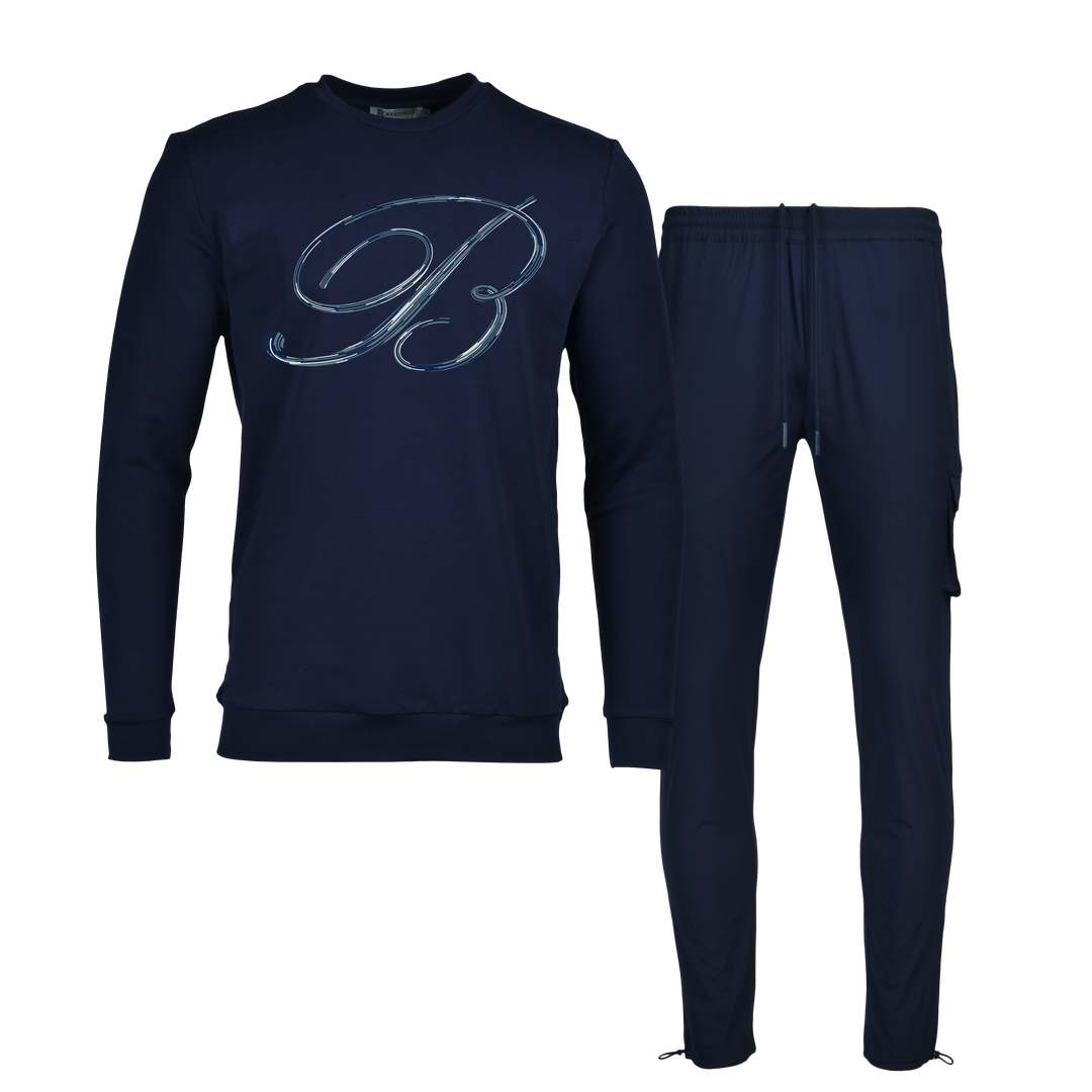 Space-Dye B Slate Blue - Men's Sweatshirt Cargo Set