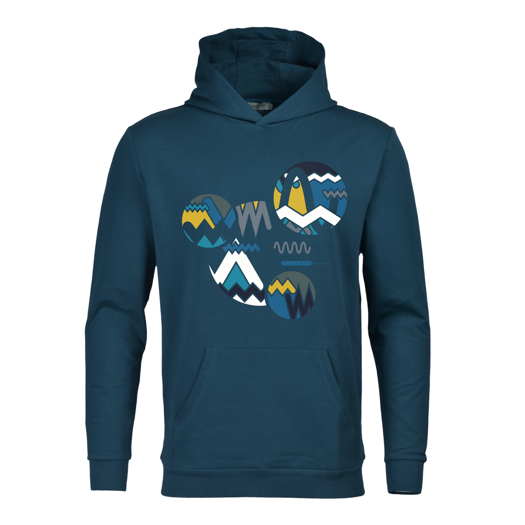 Oscillate Circles Teal - Men's Hoodie