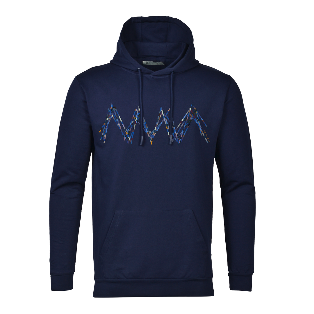 Scribble Zig Blue - Men's Hoodie