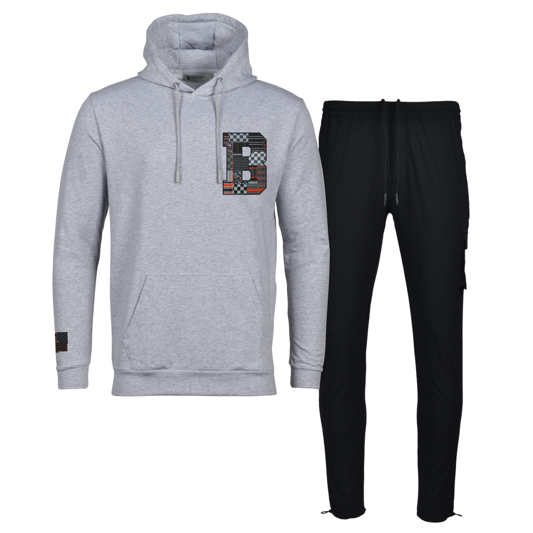 Patch B Black - Men's Hoodie Cargo Set