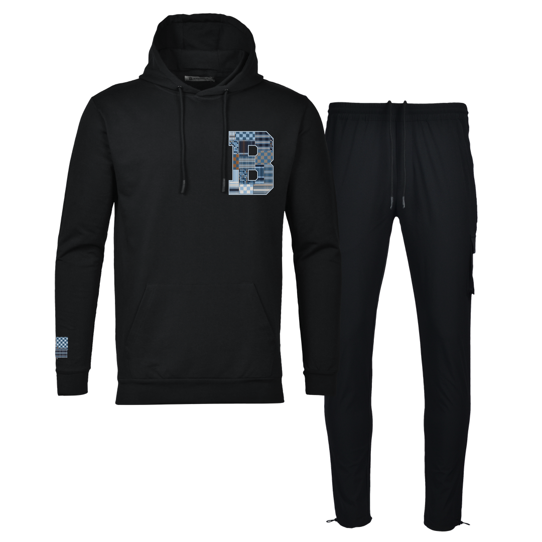 Patch B Blue - Men's Hoodie Cargo Set
