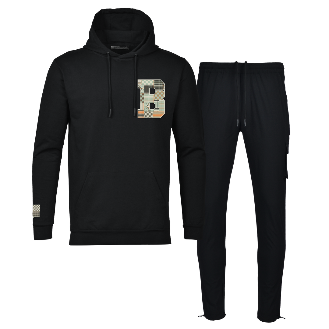 Patch B Green - Men's Hoodie Cargo Set