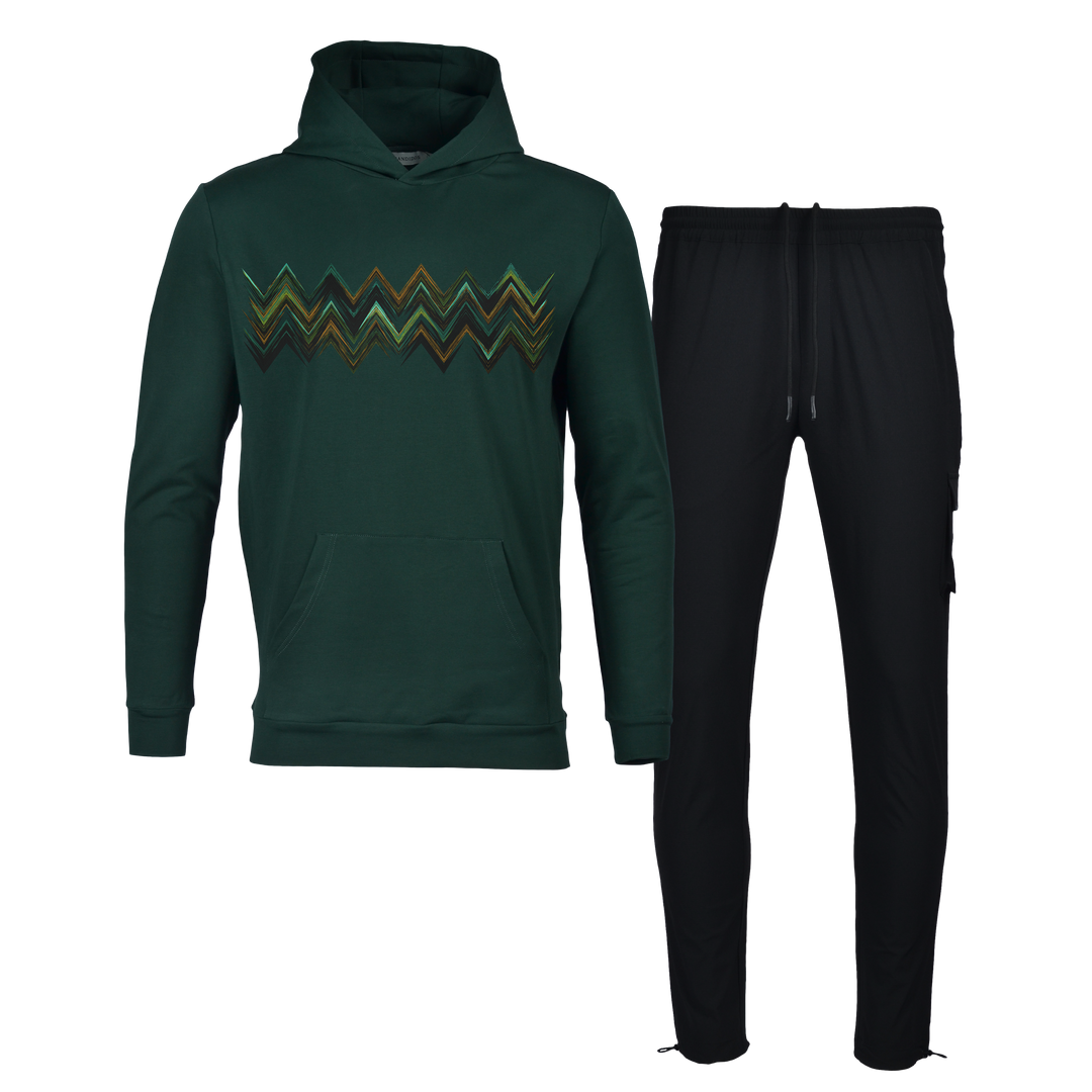 Space Zig Green - Men's Hoodie Cargo Set