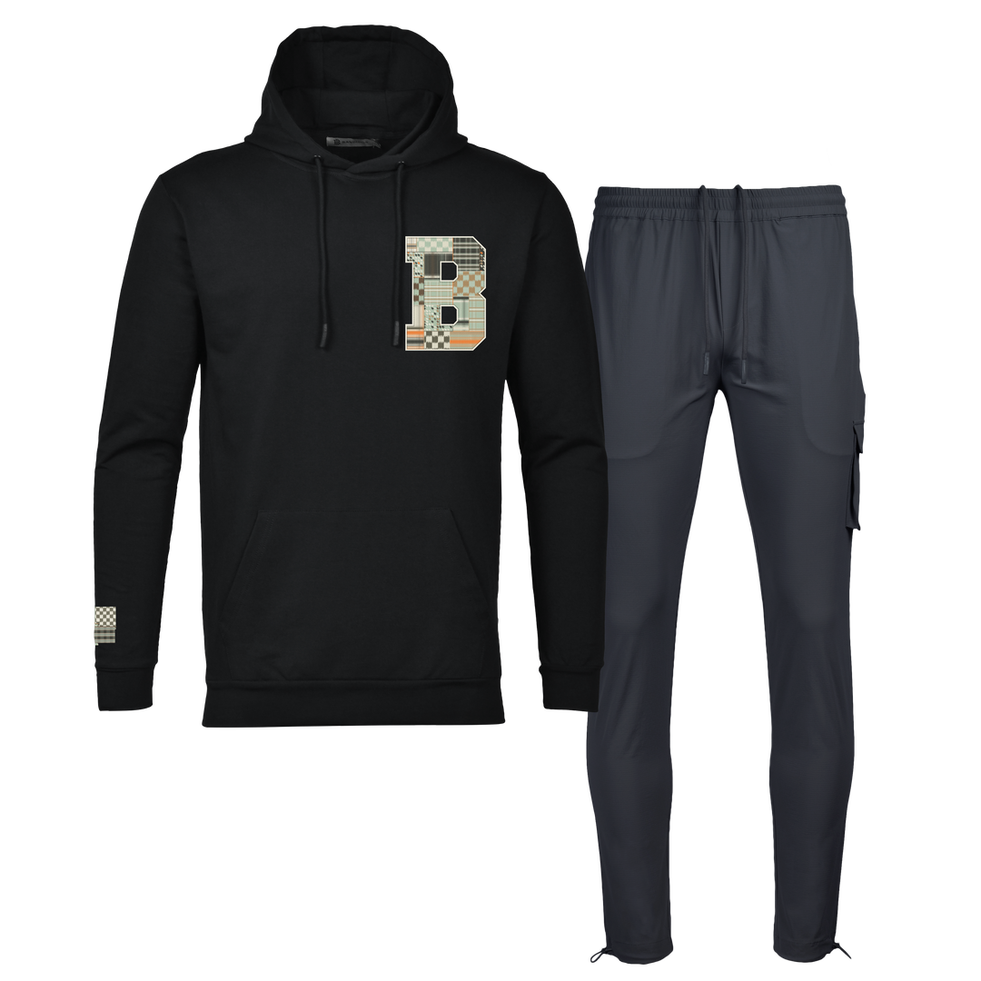 Patch B Green - Men's Hoodie Cargo Set