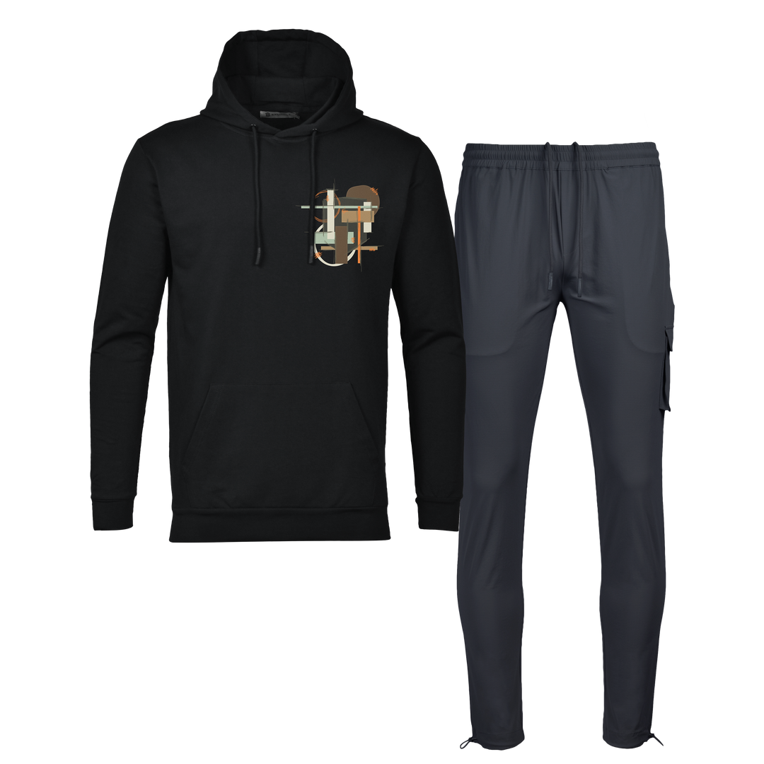 Scribble Geo - Men's Hoodie Cargo Set