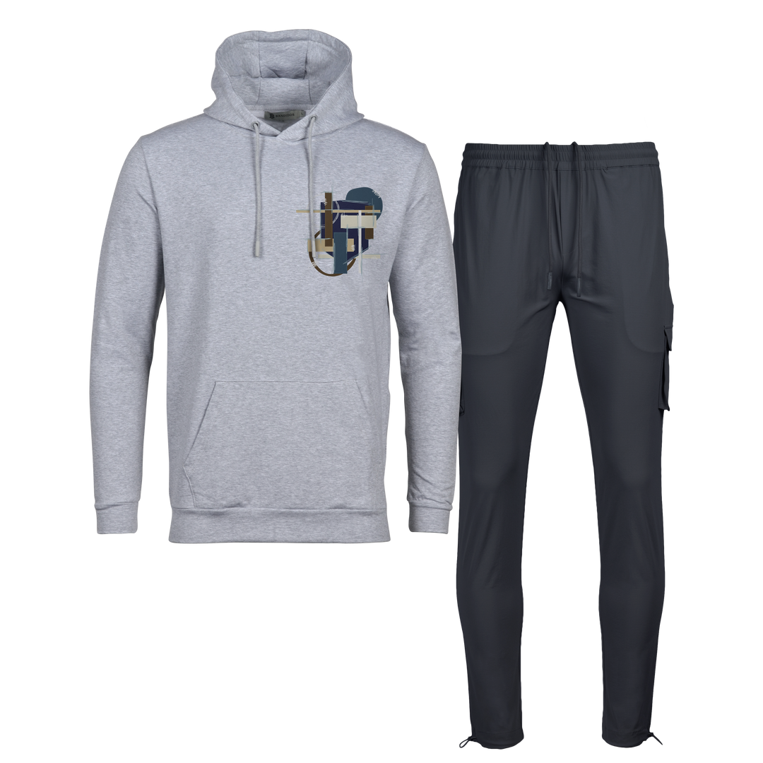 Scribble Geo - Men's Hoodie Cargo Set
