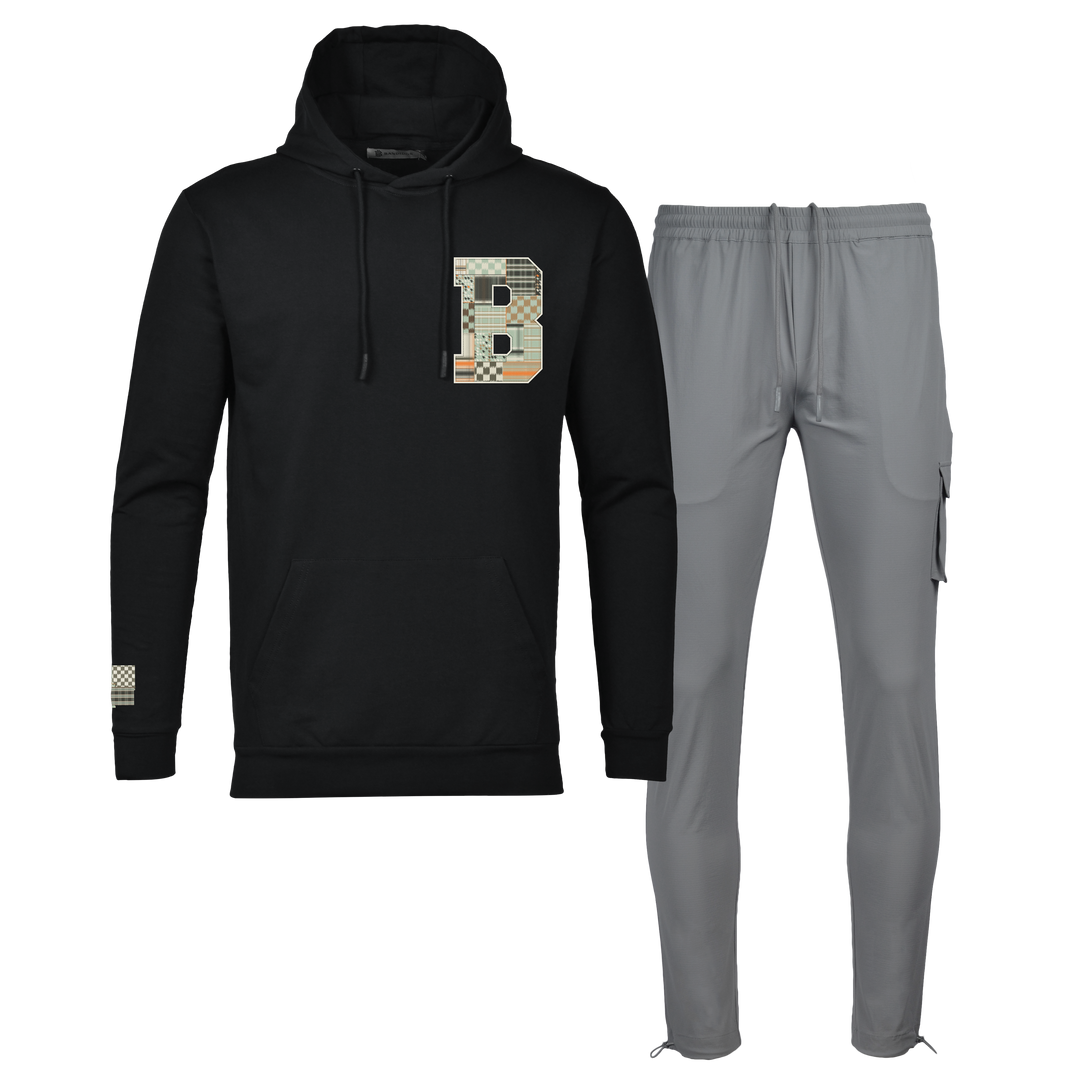 Patch B Green - Men's Hoodie Cargo Set