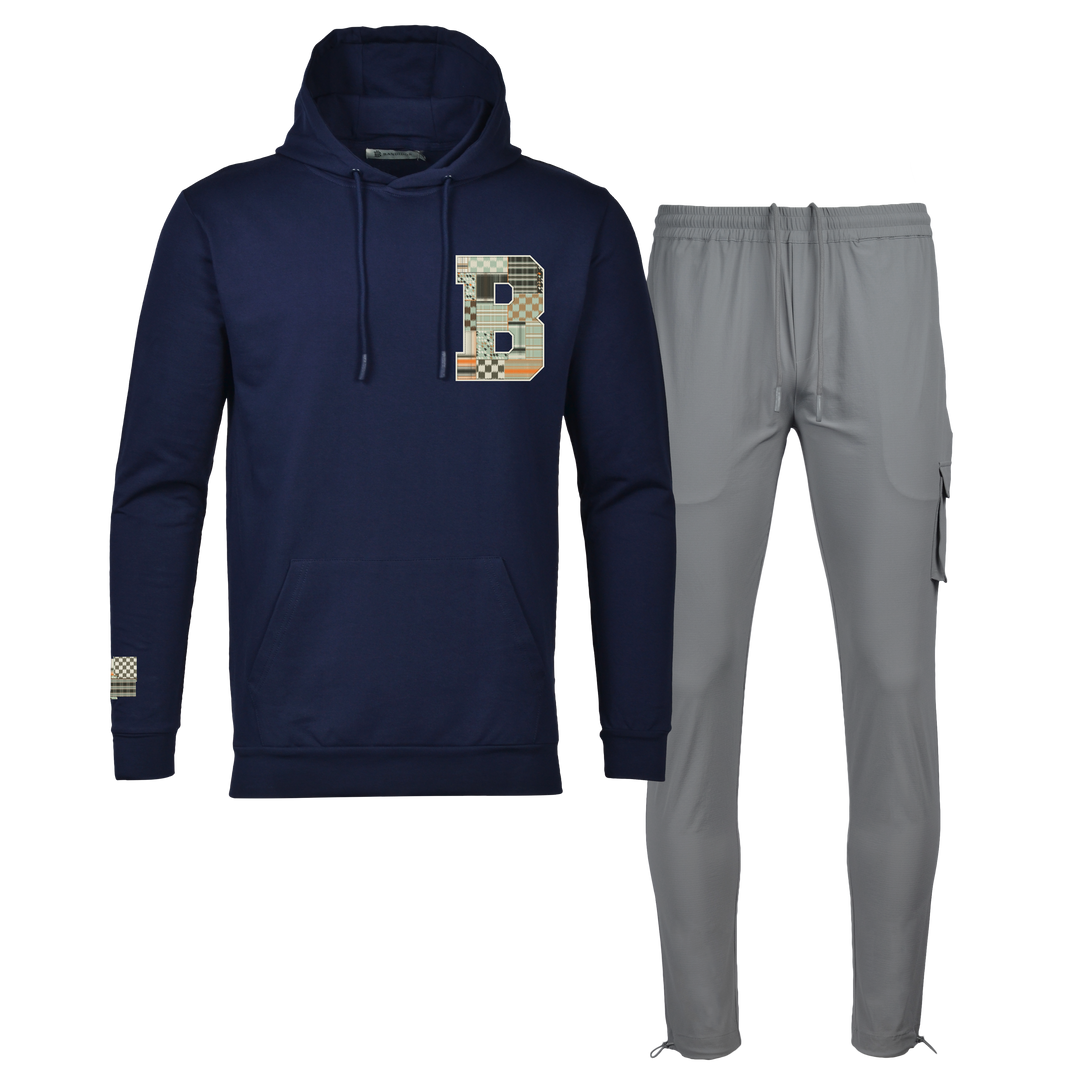 Patch B Green - Men's Hoodie Cargo Set