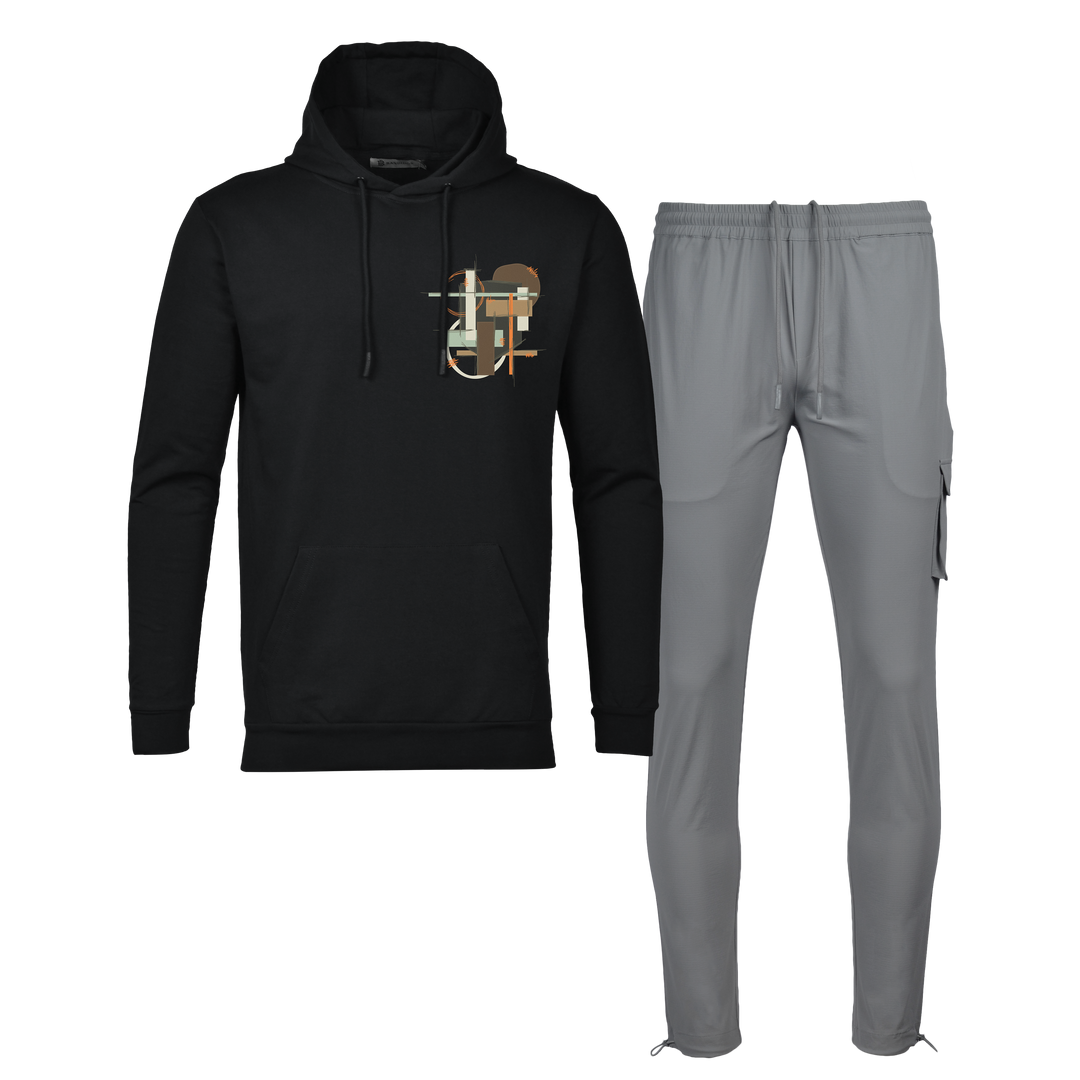 Scribble Geo - Men's Hoodie Cargo Set