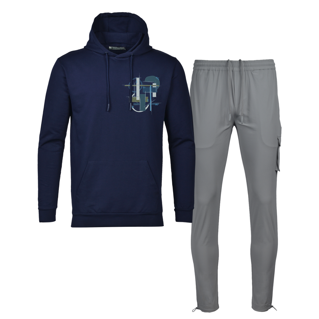 Scribble Geo - Men's Hoodie Cargo Set