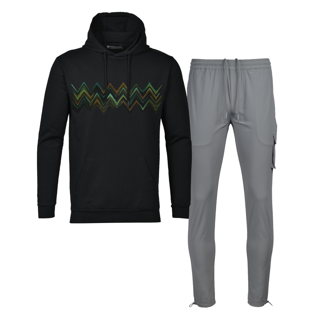 Space Zig Green - Men's Hoodie Cargo Set