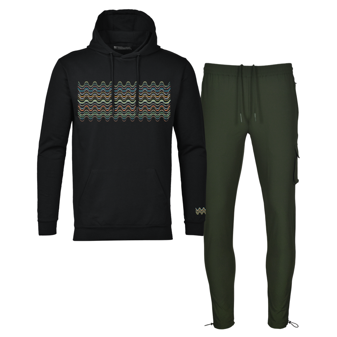 Flow Wave - Men's Hoodie Cargo Set