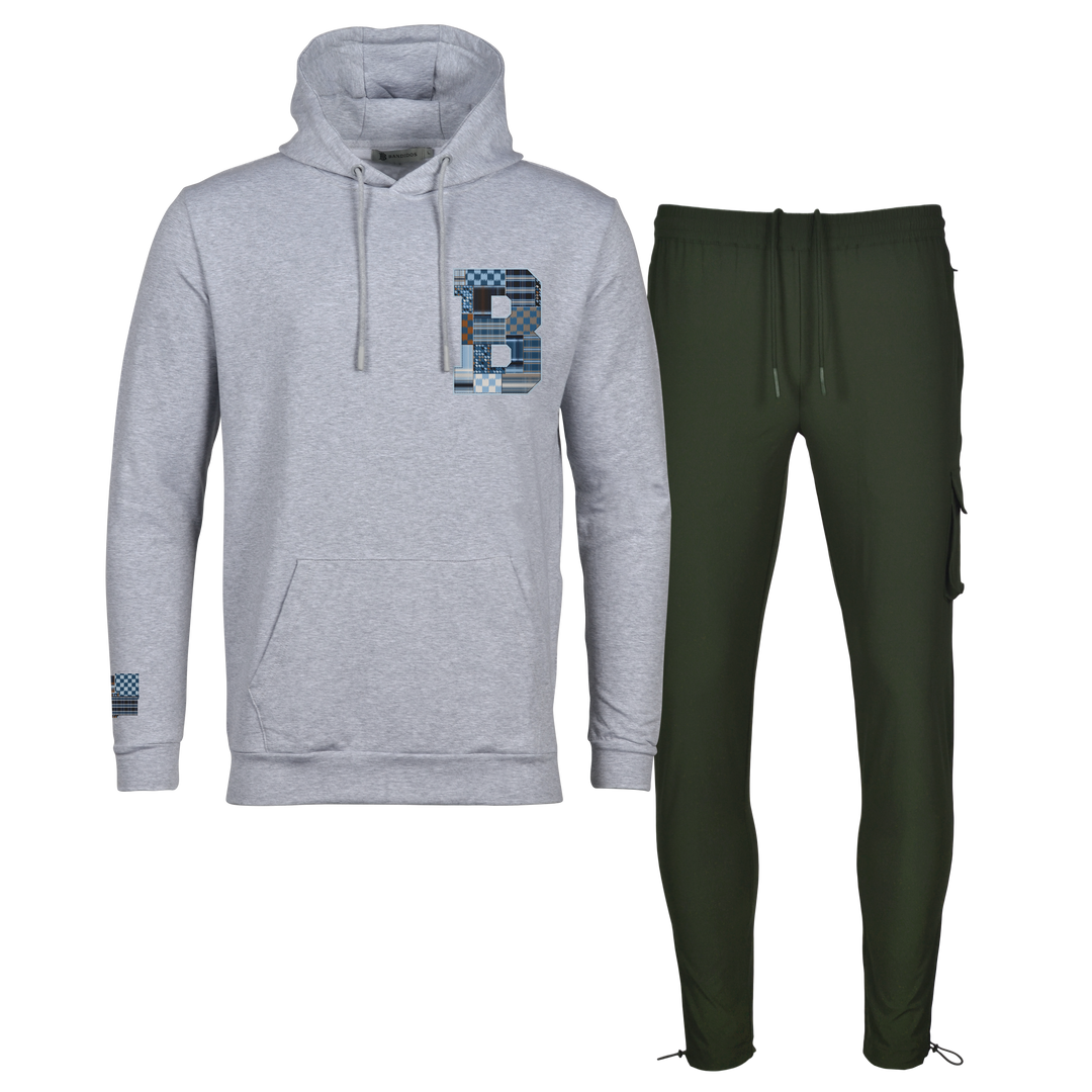 Patch B Blue - Men's Hoodie Cargo Set
