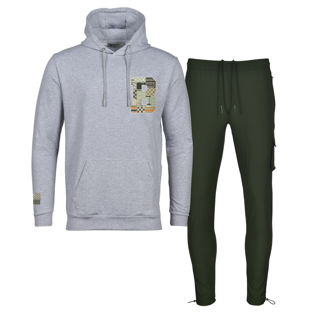 Patch B Green - Men's Hoodie Cargo Set