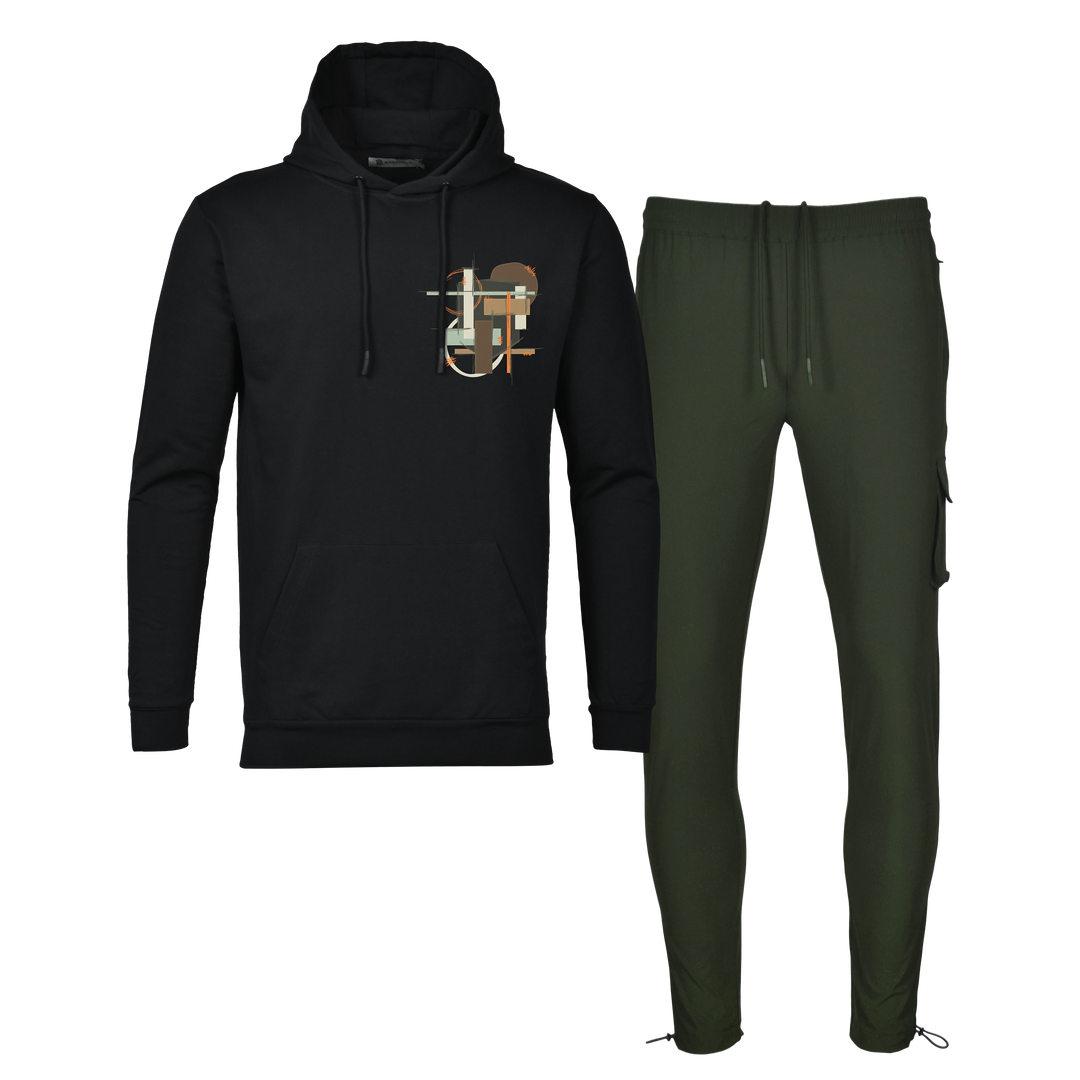 Scribble Geo - Men's Hoodie Cargo Set