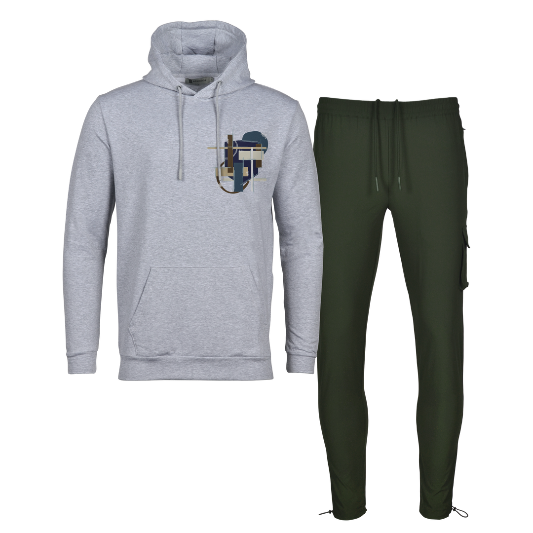 Scribble Geo - Men's Hoodie Cargo Set