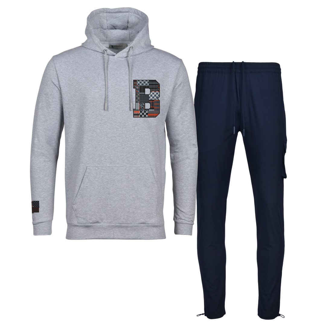 Patch B Black - Men's Hoodie Cargo Set