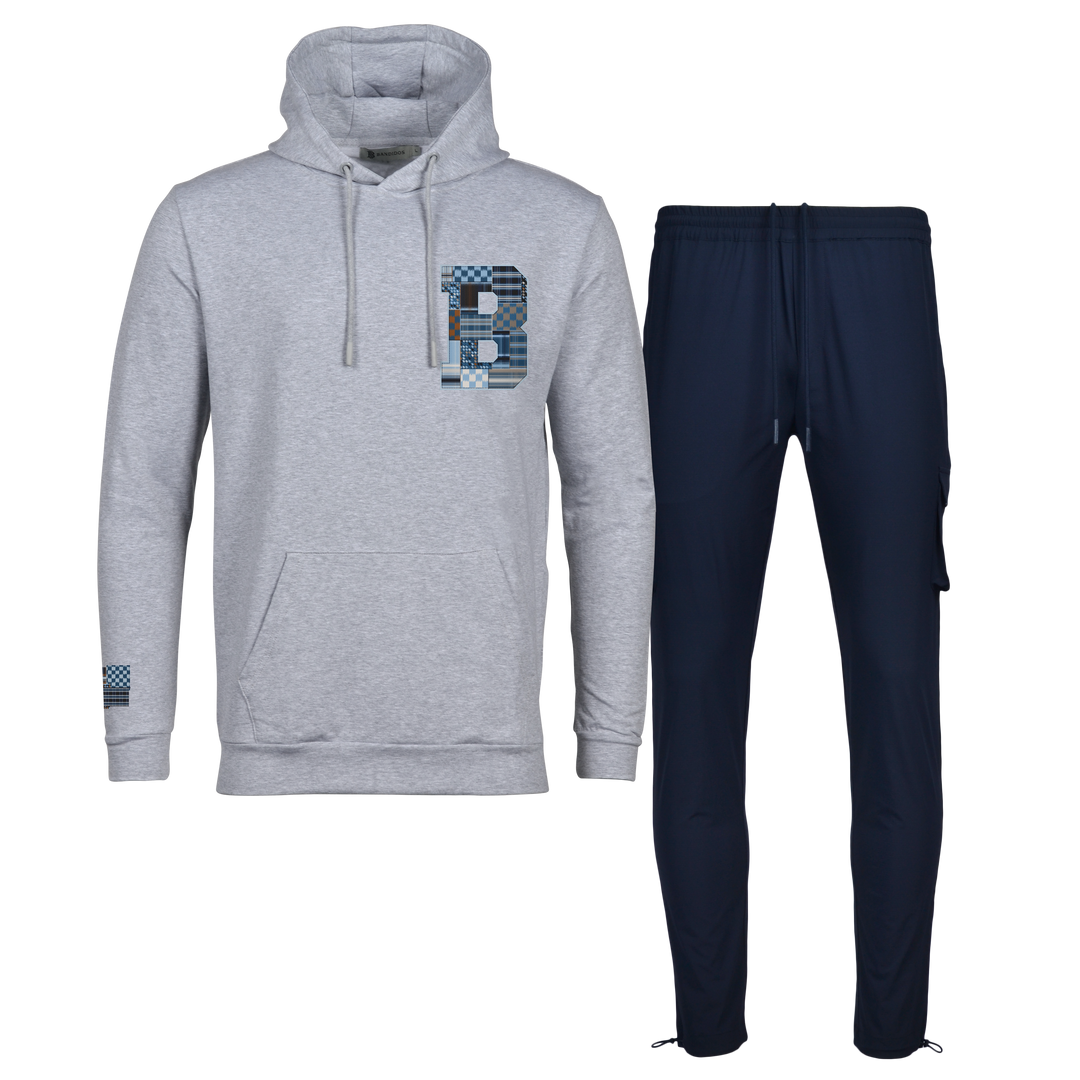 Patch B Blue - Men's Hoodie Cargo Set
