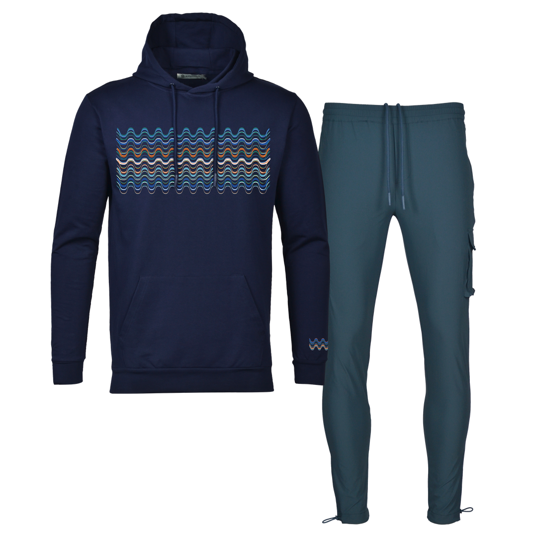 Flow Wave - Men's Hoodie Cargo Set
