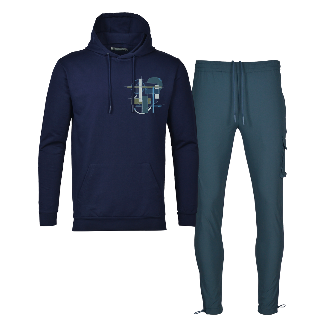 Scribble Geo - Men's Hoodie Cargo Set