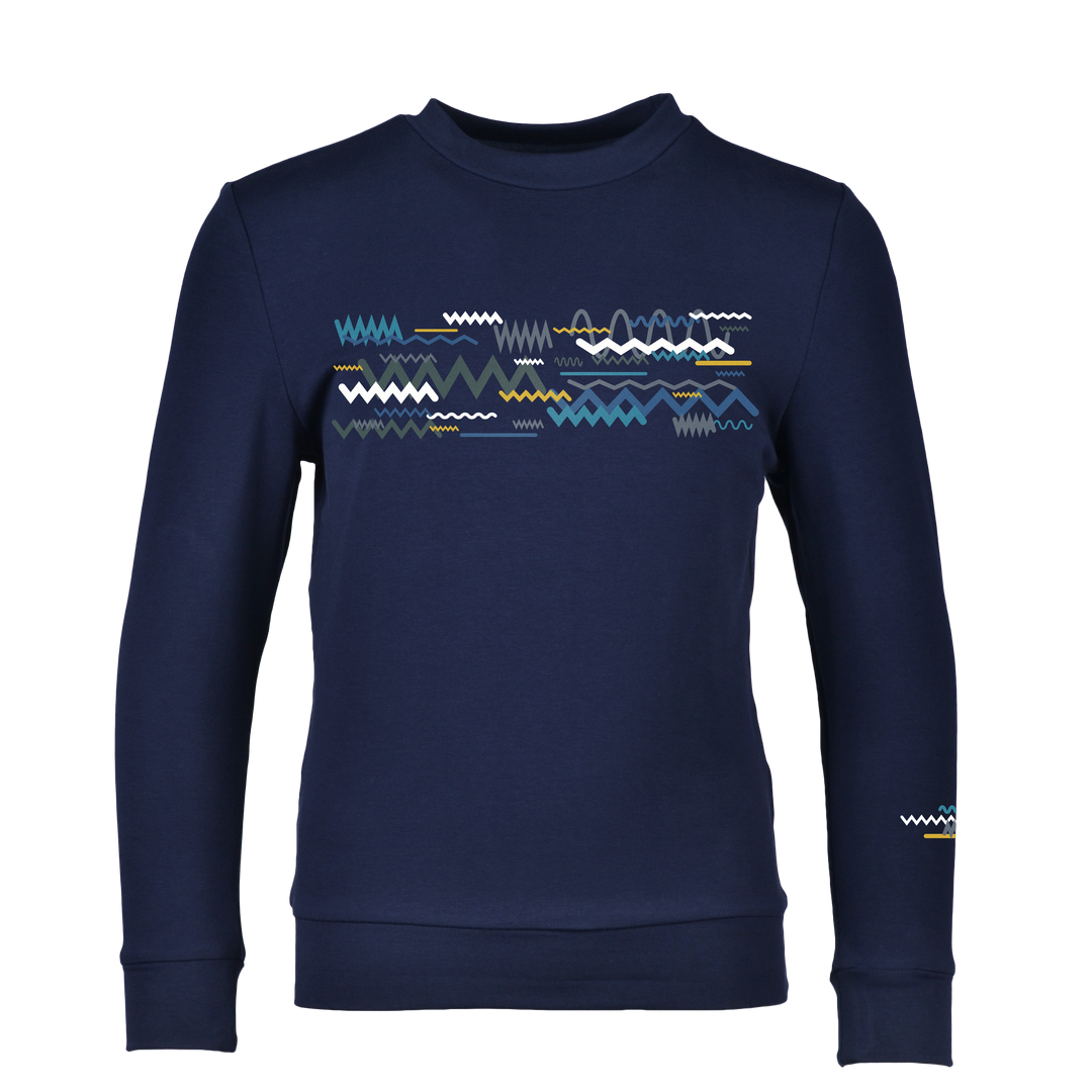 Oscillate Teal - Kid's Cotton Sweatshirt