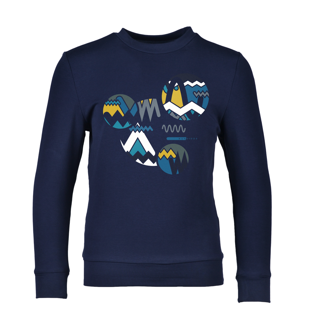 Oscillate Circles Teal - Kid's Cotton Sweatshirt