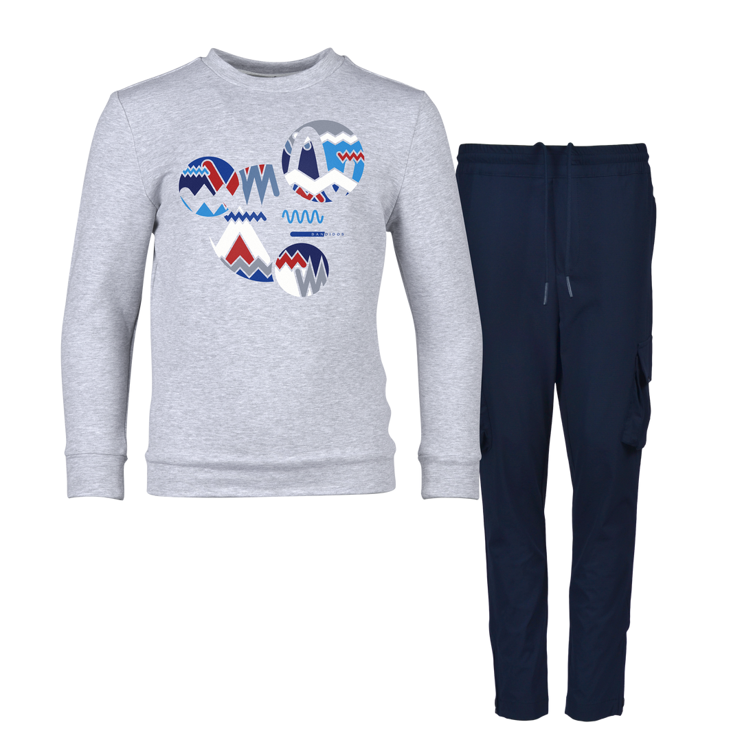 Oscillate Circles Blue - Kids's Sweatshirt Cargo Set