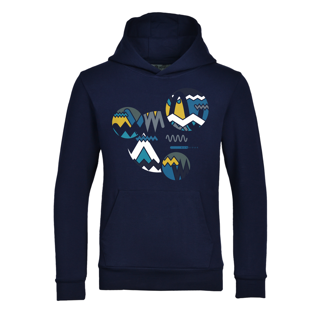 Oscillate Circles Teal - Kid's Hoodie