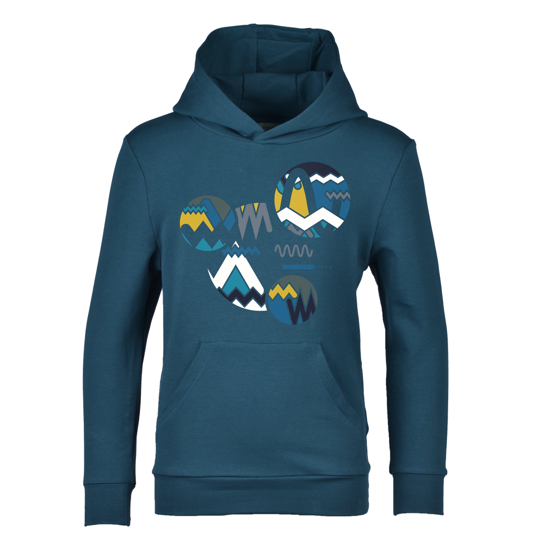 Oscillate Circles Teal - Kid's Hoodie