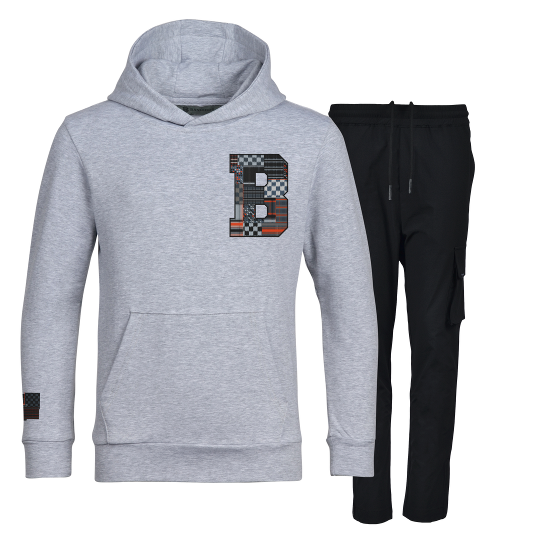 Patch B Black - Kids Hoodie Cargo Set