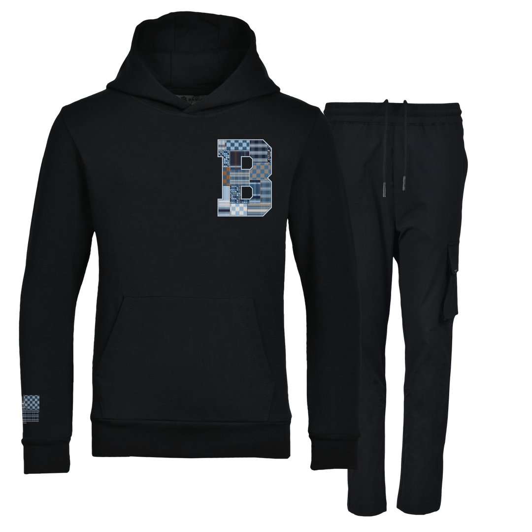 Patch B Blue - Kids Hoodie Cargo Set