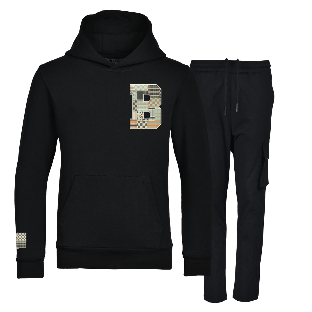 Patch B Green - Kids Hoodie Cargo Set