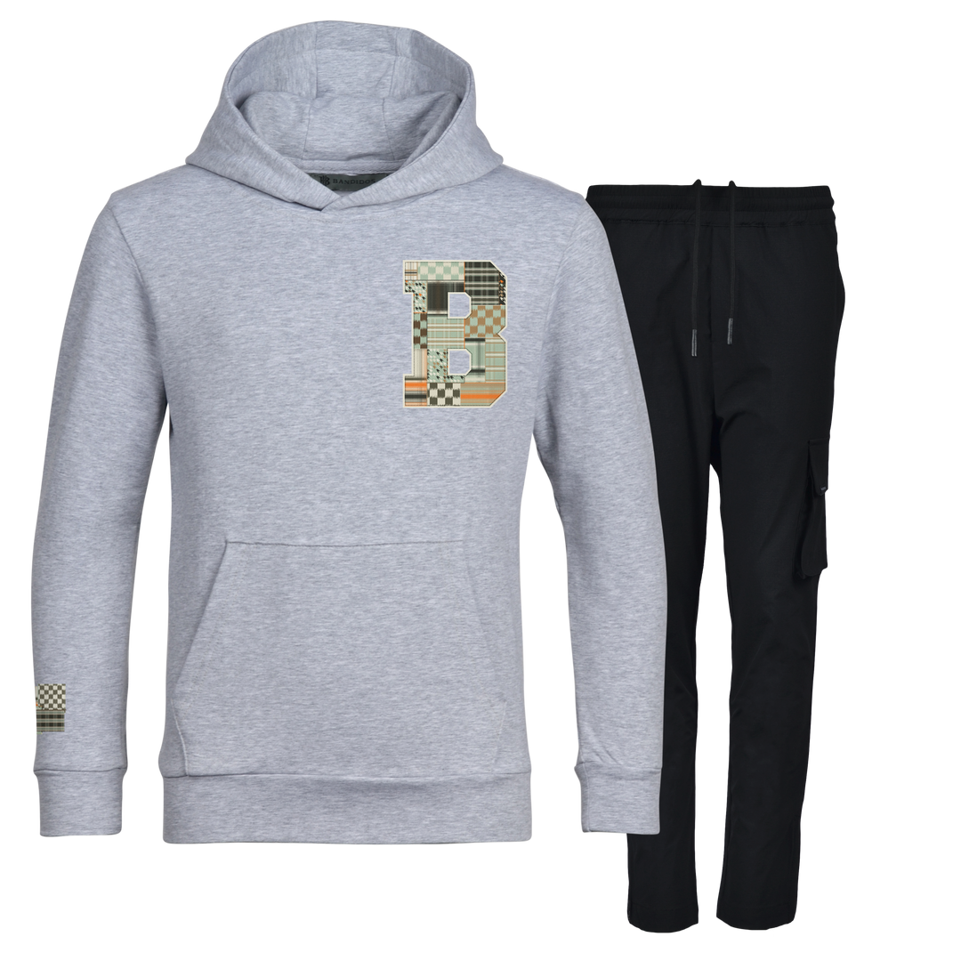 Patch B Green - Kids Hoodie Cargo Set