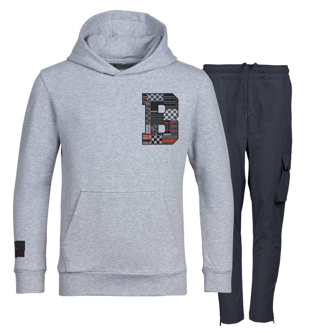 Patch B Black - Kids Hoodie Cargo Set