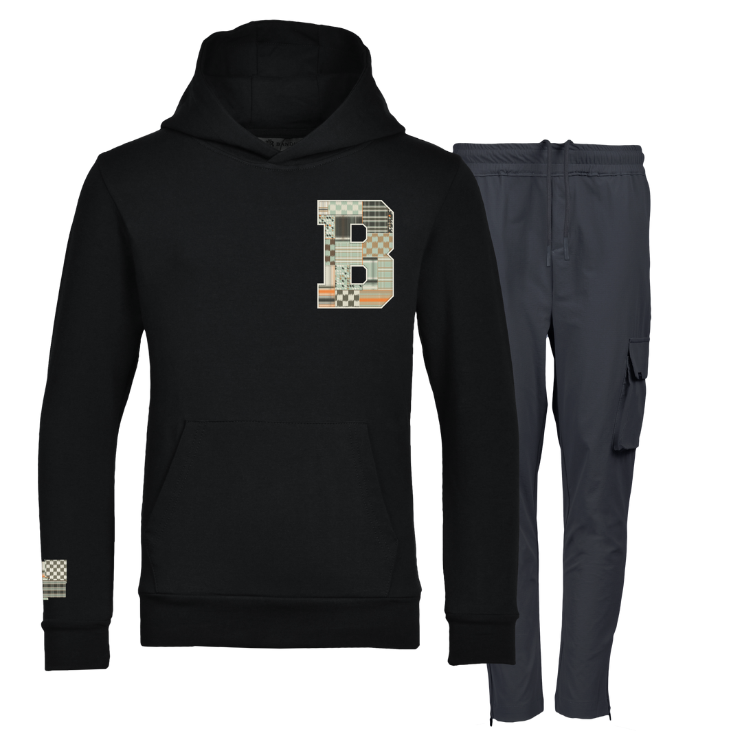 Patch B Green - Kids Hoodie Cargo Set