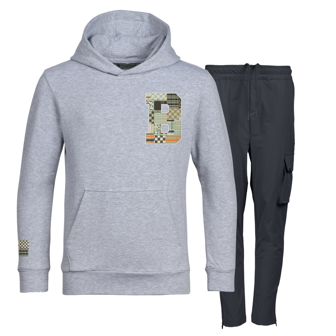 Patch B Green - Kids Hoodie Cargo Set
