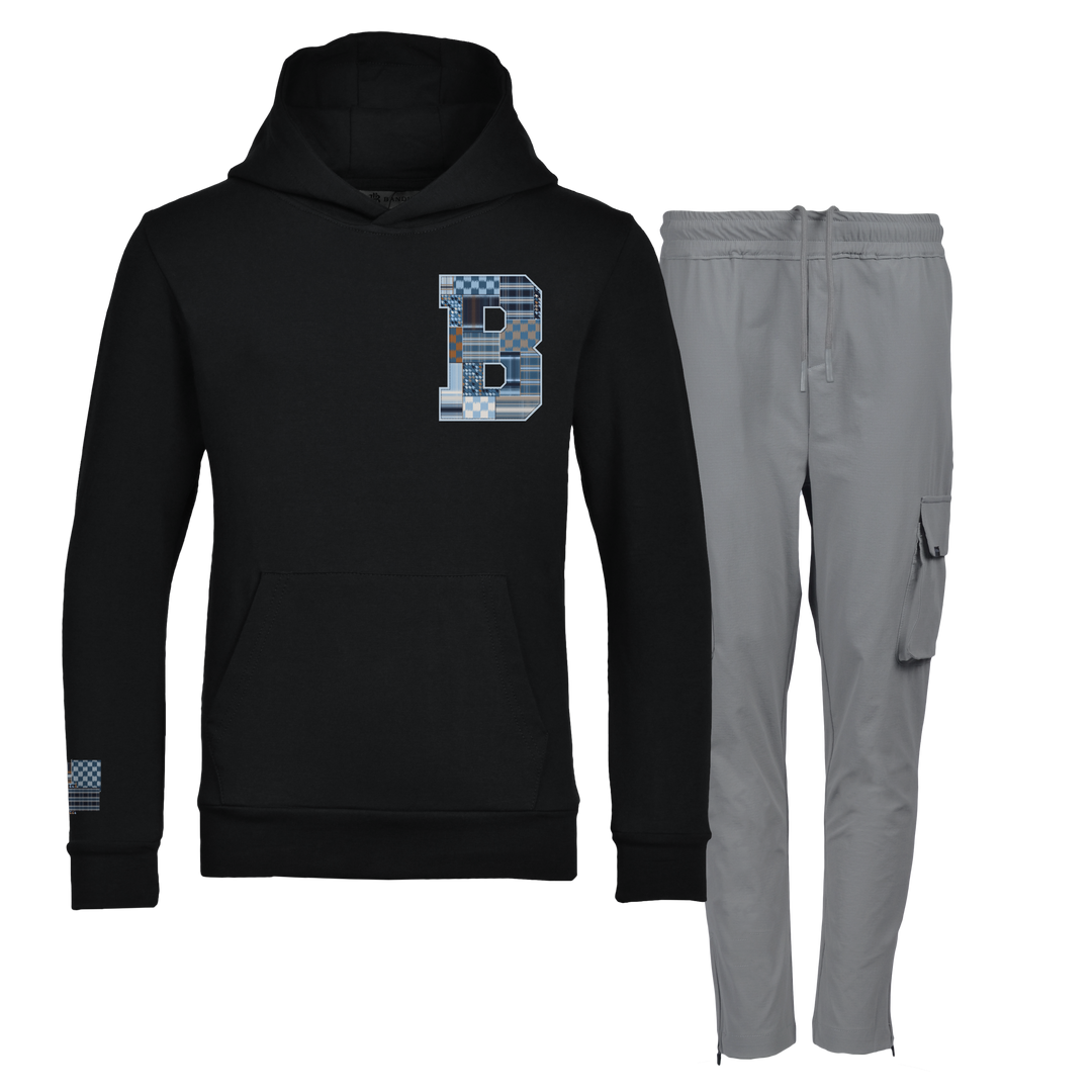 Patch B Blue - Kids Hoodie Cargo Set
