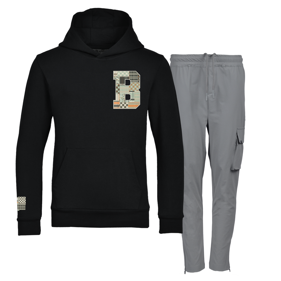Patch B Green - Kids Hoodie Cargo Set
