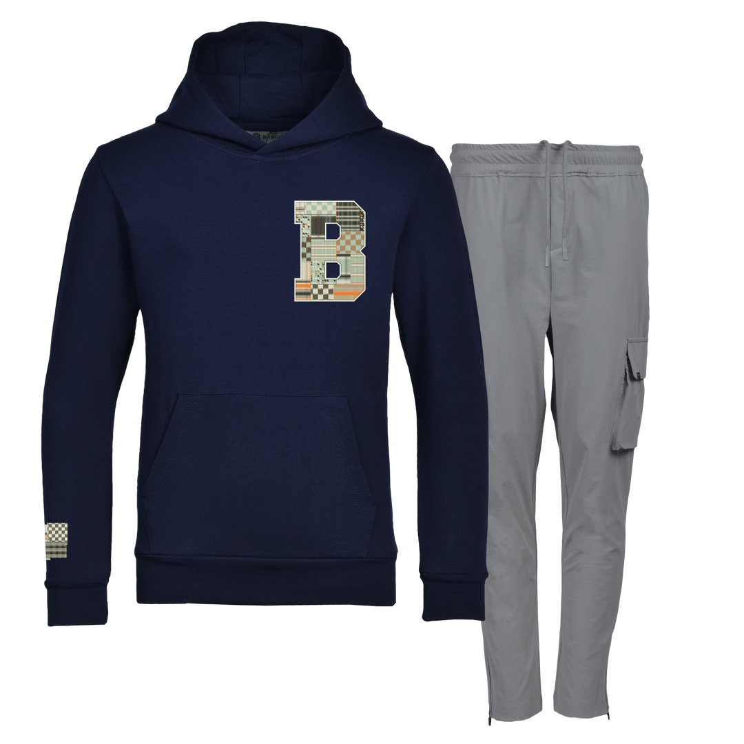 Patch B Green - Kids Hoodie Cargo Set