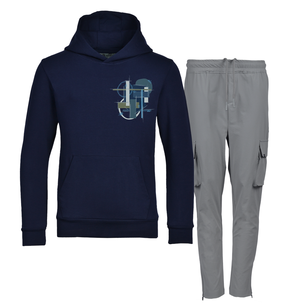 Scribble Geo - Kids Hoodie Cargo Set