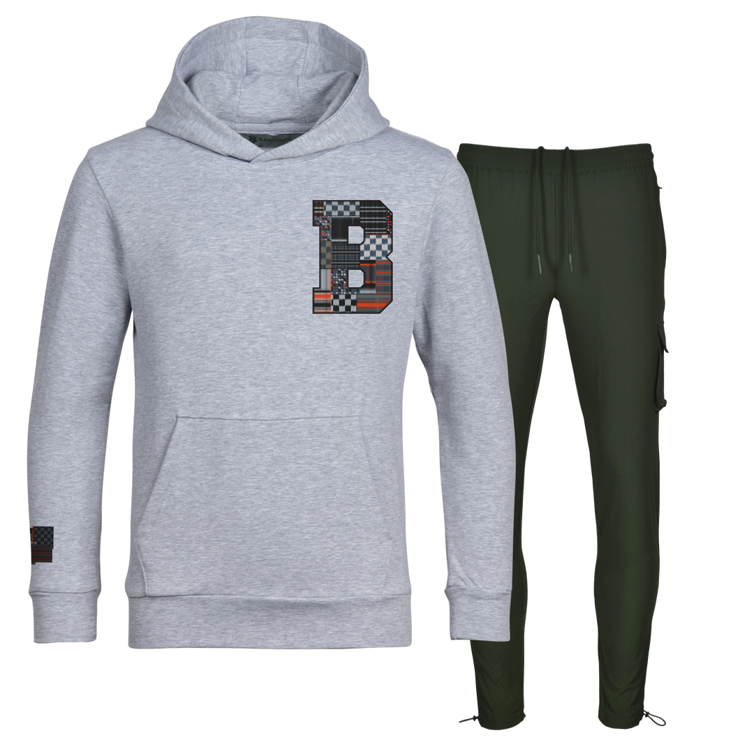 Patch B Black - Kids Hoodie Cargo Set