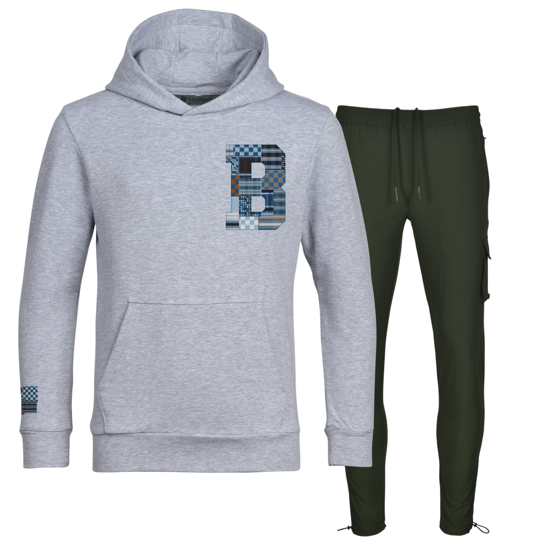 Patch B Blue - Kids Hoodie Cargo Set