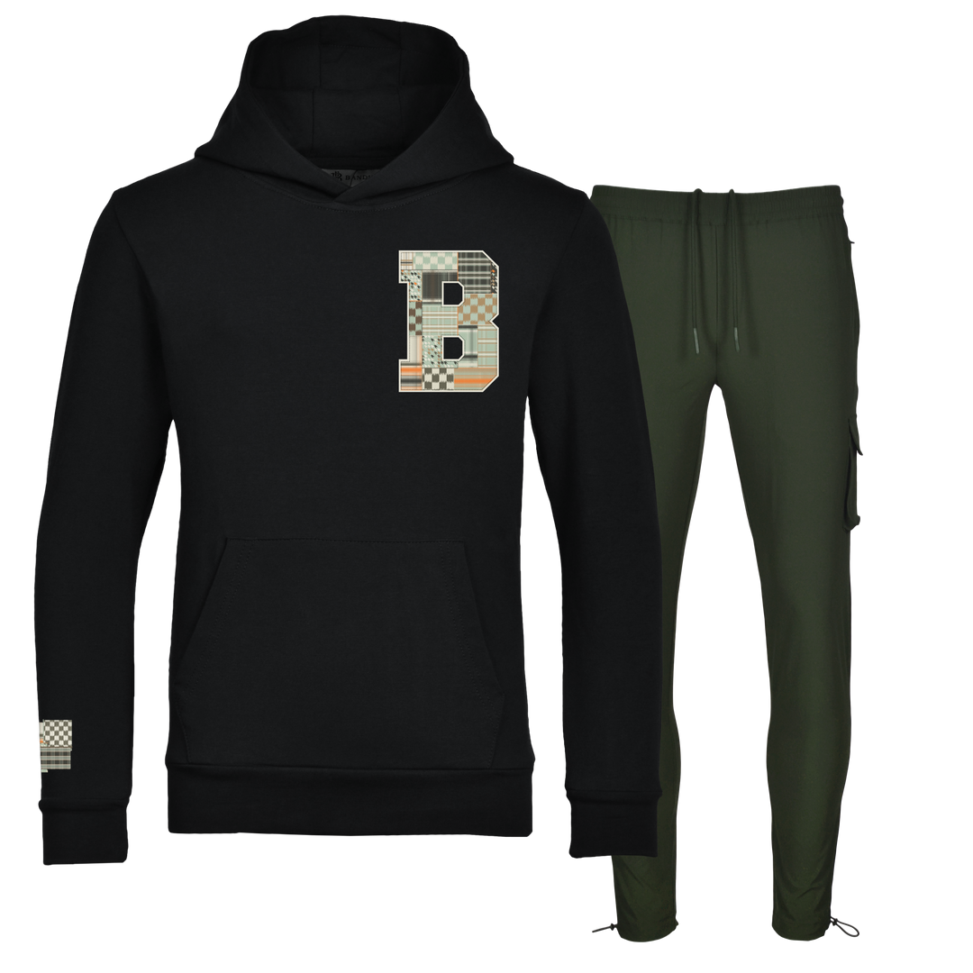 Patch B Green - Kids Hoodie Cargo Set