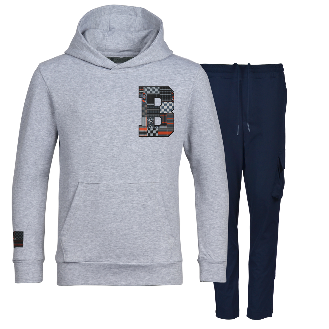 Patch B Black - Kids Hoodie Cargo Set