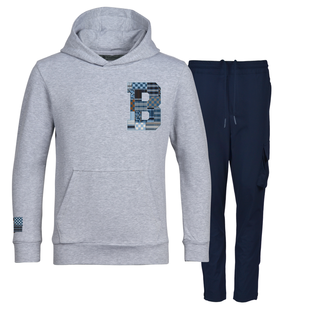 Patch B Blue - Kids Hoodie Cargo Set