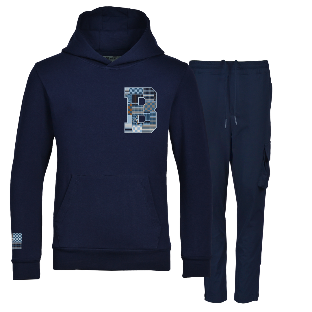 Patch B Blue - Kids Hoodie Cargo Set