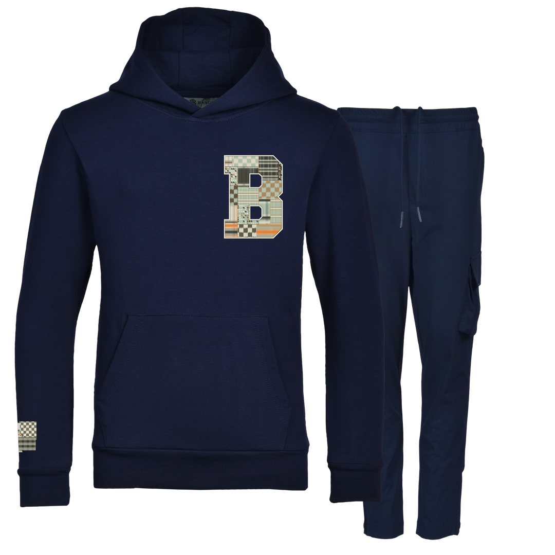 Patch B Green - Kids Hoodie Cargo Set