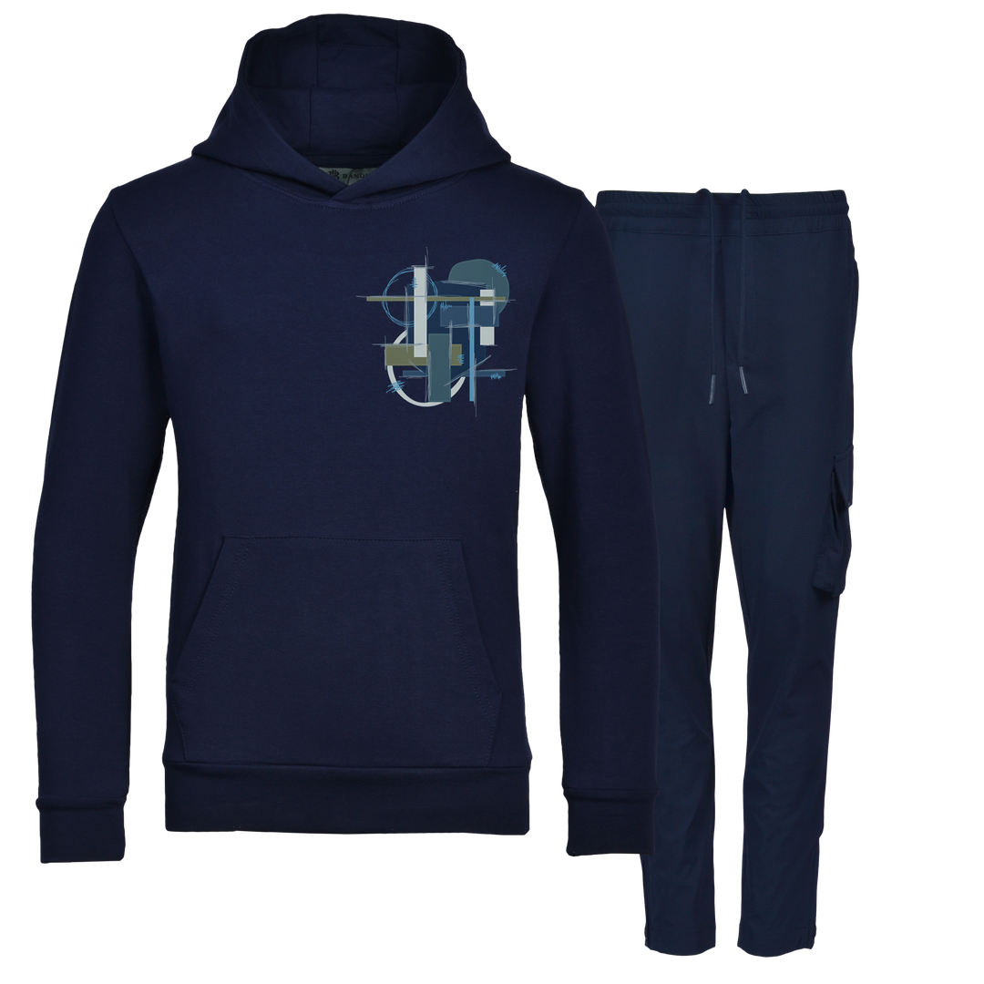 Scribble Geo - Kids Hoodie Cargo Set